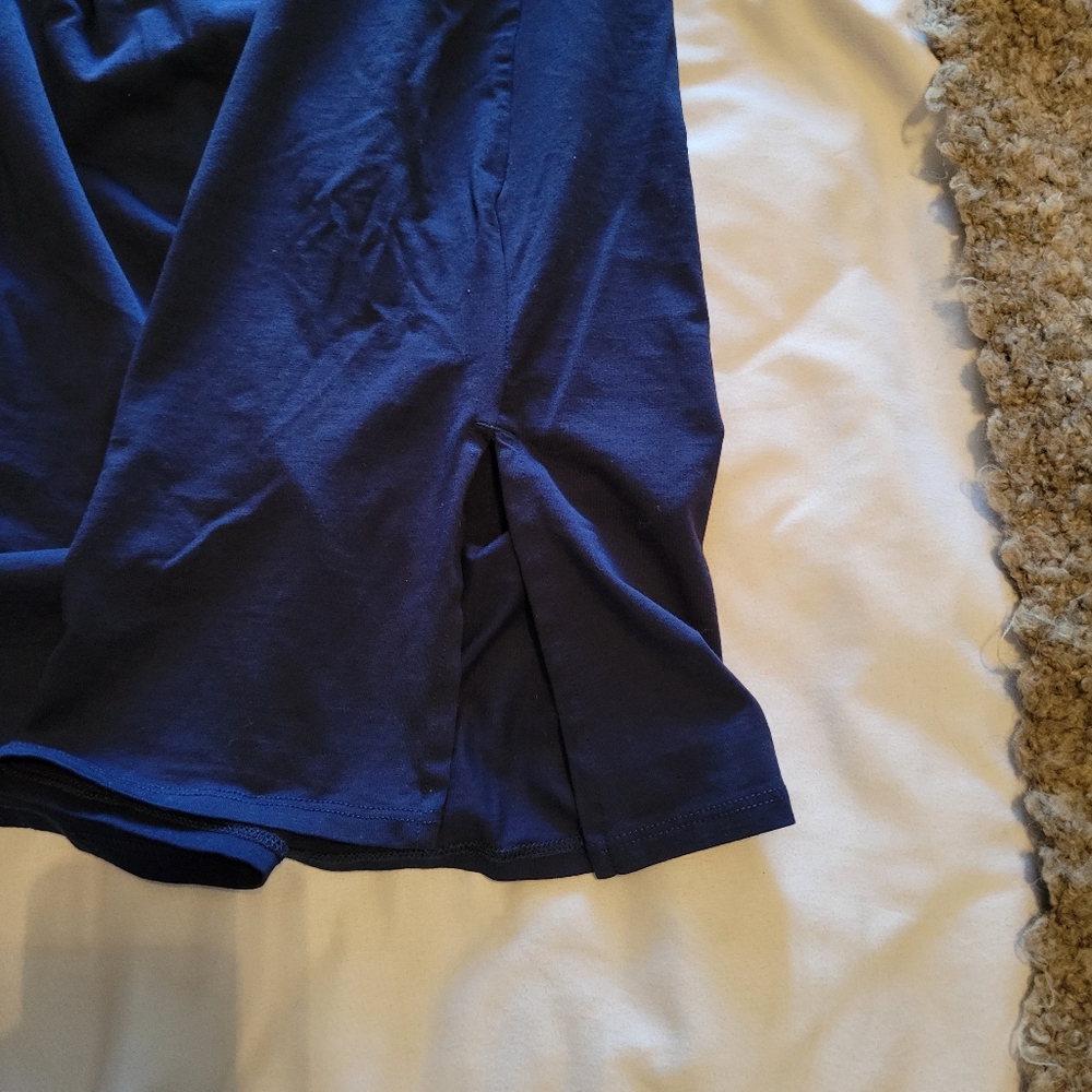 Lands' End New Blue Ruched Dress Size Large - Picture 3 of 11
